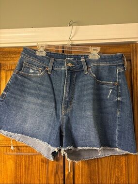 Old Navy Dark Blue Frayed Hem Denim Shorts